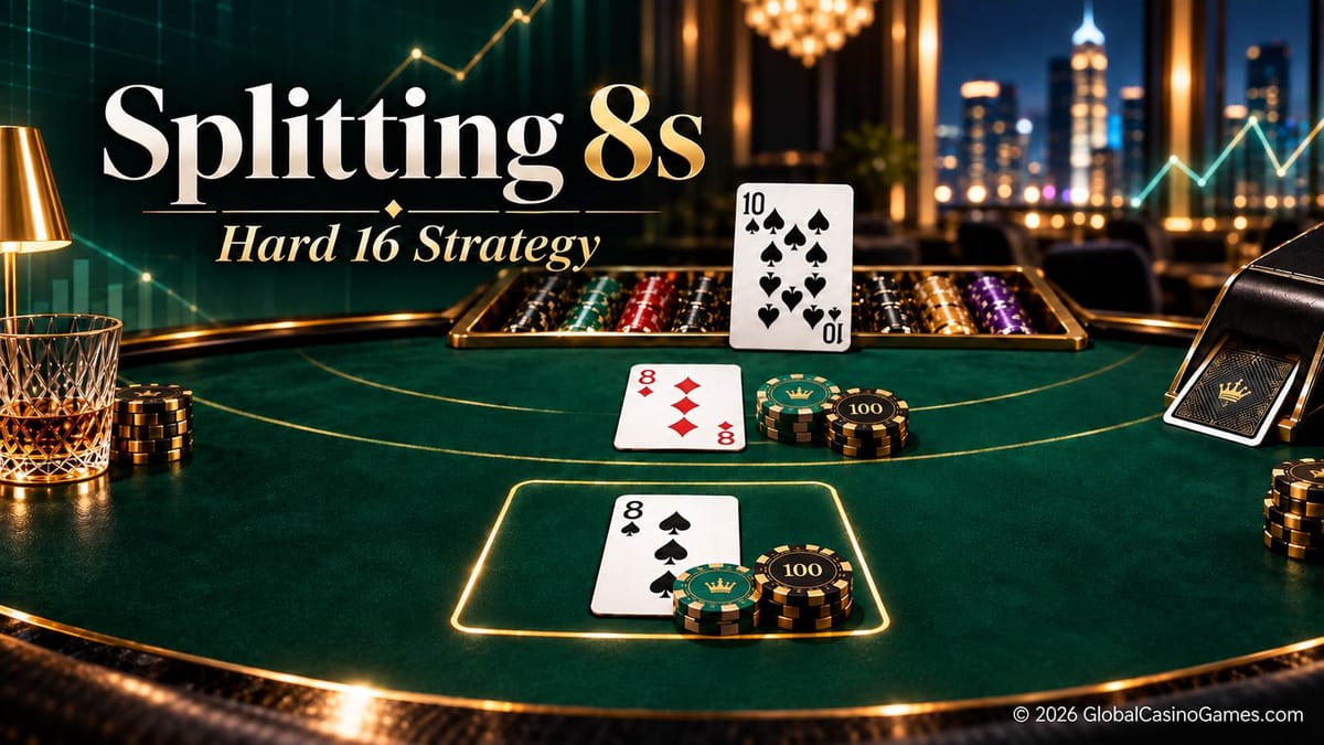 Split pair of 8s at a blackjack table.