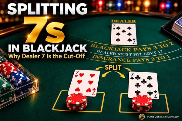 Pair of 7s split against a dealer 7 in blackjack.
